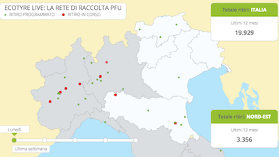 EcoTyre Live, la mappa dei ritiri